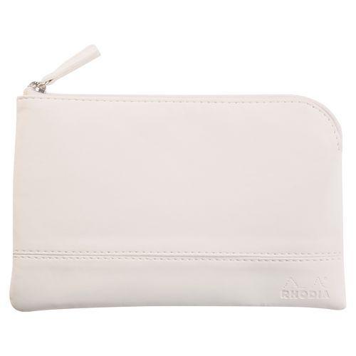Pochette zippée en simili cuir italien taille S blanc thumbnail image 1