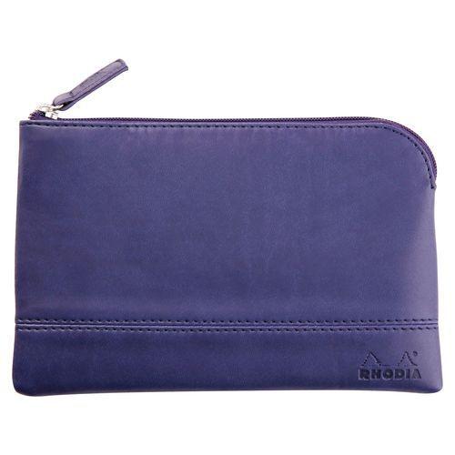 Pochette zippée en simili cuir italien taille S bleu de nuit thumbnail image 1