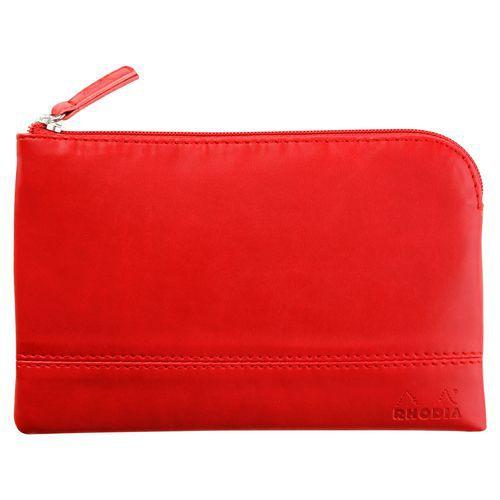 Pochette zippée en simili cuir italien taille S coquelicot thumbnail image 1