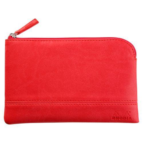 Pochette zippée en simili cuir italien taille S corail thumbnail image 1