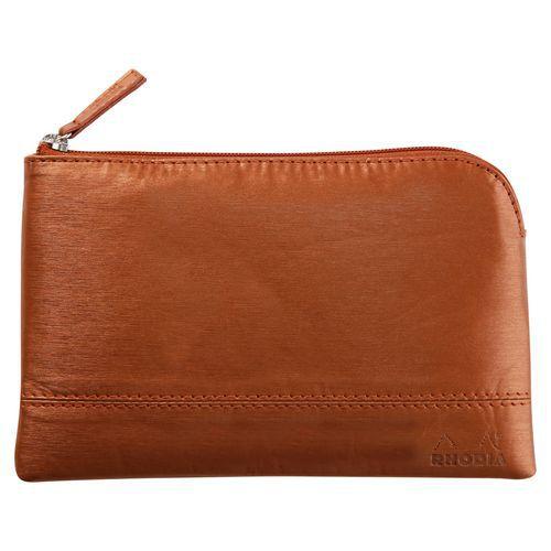 Pochette zippée en simili cuir italien taille S cuivre thumbnail image 1