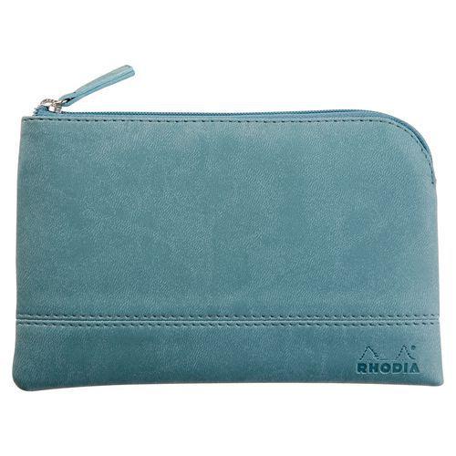 Pochette zippée en simili cuir italien taille S couleur eau thumbnail image 1