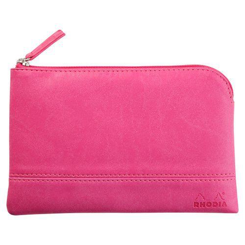 Pochette zippée en simili cuir italien taille S fuchsia thumbnail image 1