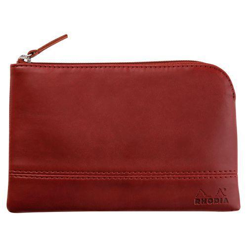 Pochette zippée en simili cuir italien taille S lie de vin thumbnail image 1
