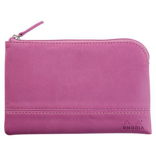 Pochette zippée en simili cuir italien taille S lilas thumbnail image 1