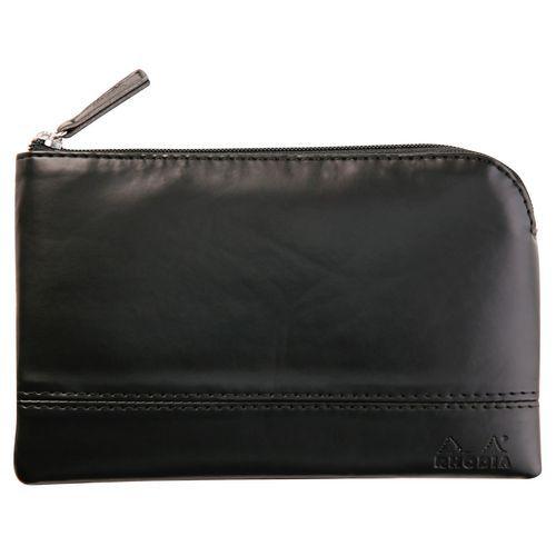 Pochette zippée en simili cuir italien taille S noir thumbnail image 1