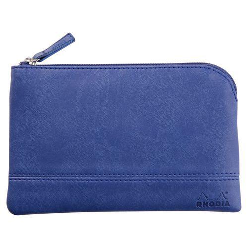 Pochette zippée en simili cuir italien taille S saphir thumbnail image 1