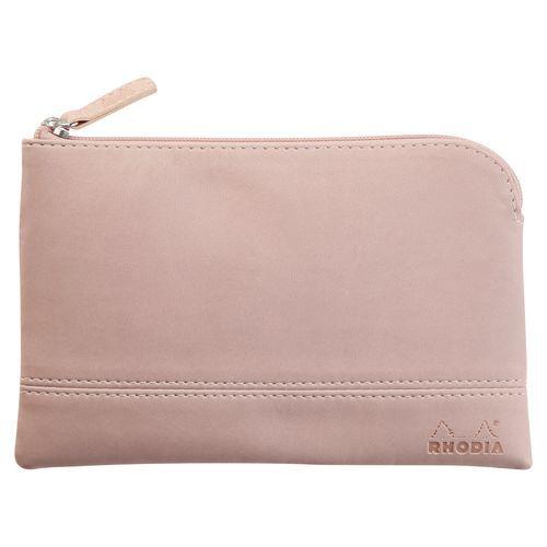 Pochette zippée simili cuir italien taille S touche de rose thumbnail image 1