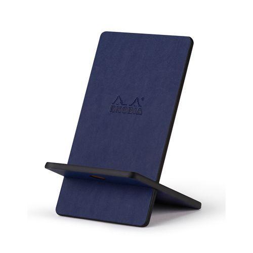 Support téléphone mobile en simili cuir italien bleu de nuit thumbnail image 1