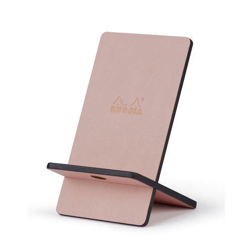 Support téléphone mobile simili cuir italien touche de rose thumbnail image 1