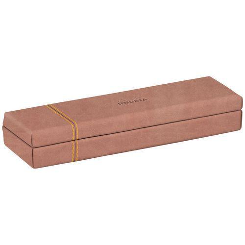 Plumier simili cuir italien 21x5,5x3 cm bois de rose thumbnail image 1