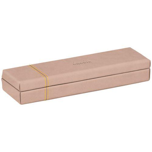 Plumier simili cuir italien 21x5,5x3 cm touche rose thumbnail image 1
