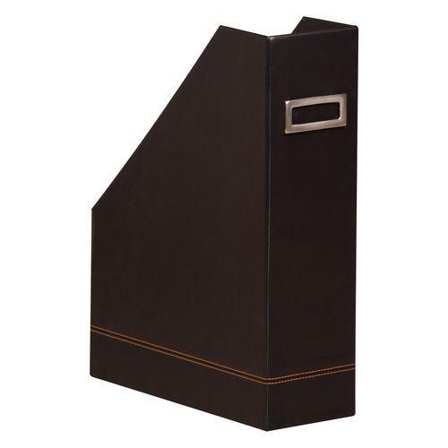 Porte-revues simili cuir italien 10 x 25 x 31 cm noir thumbnail image 1