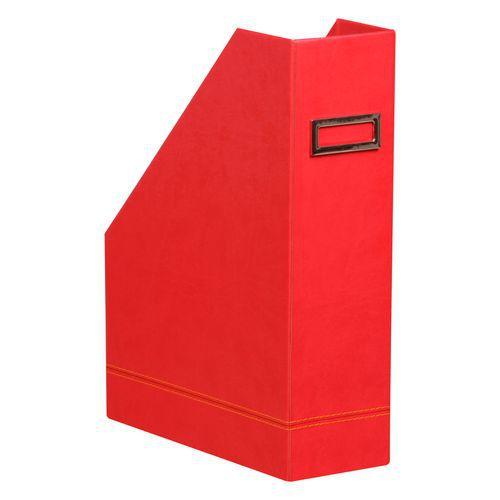 Porte-revues simili cuir italien 10 x 25 x 31 cm coquelicot thumbnail image 1