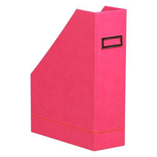 Porte-revues simili cuir italien 10 x 25 x 31 cm framboise thumbnail image 1
