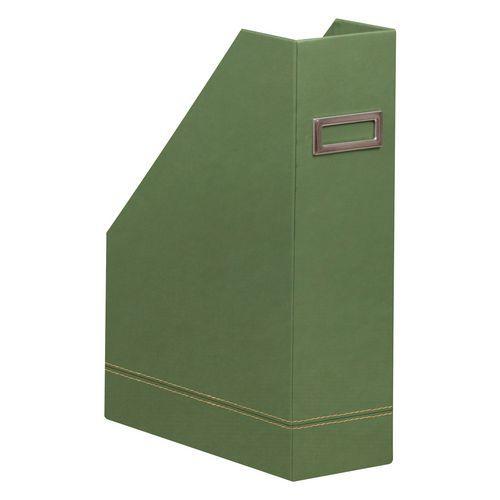 Porte-revues simili cuir italien 10 x 25 x 31 cm sauge thumbnail image 1