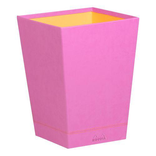 Corbeille à papier simili cuir italien lilas 24x24x32 cm thumbnail image 1