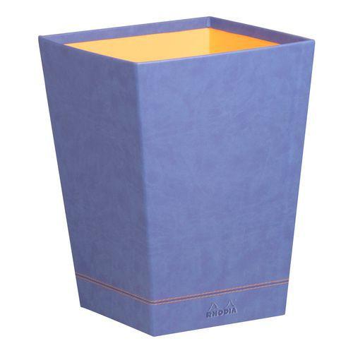 Corbeille à papier simili cuir italien saphir 24x24x32 cm thumbnail image 1