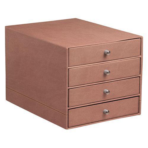 Trieur 4 tiroirs simili cuir bois de rose 24,8x32,7x22,8 cm thumbnail image 1