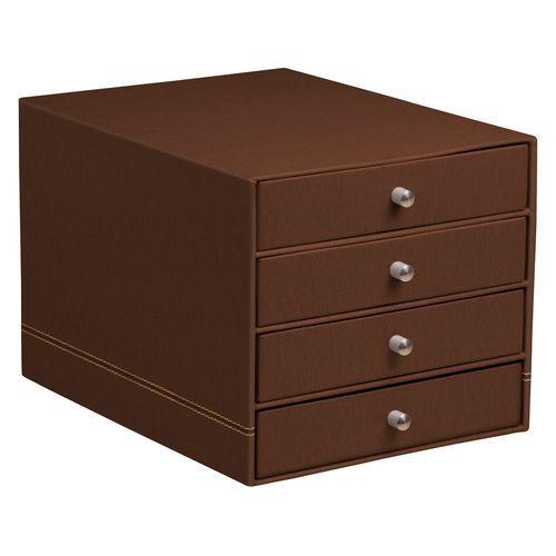 Trieur 4 tiroirs simili cuir italien bronze 24,8x32,7x22,8cm thumbnail image 1