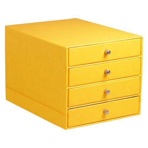 Trieur 4 tiroirs simili cuir jonquille 24,8x32,7x22,8 cm thumbnail image 1