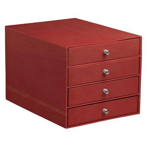 Trieur 4 tiroirs simili cuir nacarat 24,8x32,7x22,8 cm thumbnail image 1
