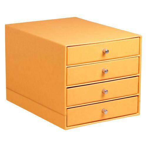 Trieur 4 tiroirs simili cuir italien orange 24,8x32,7x22,8cm thumbnail image 1