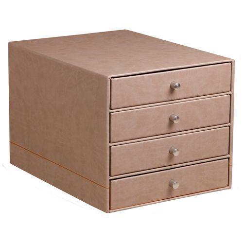 Trieur 4 tiroirs simili cuir italien taupe 24,8x32,7x22,8 cm thumbnail image 1