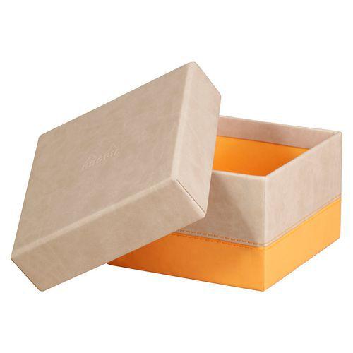 Set 5 boîtes gigognes simili cuir italien beige thumbnail image 1