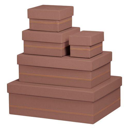 Set 5 boîtes gigognes simili cuir italien céladon thumbnail image 1