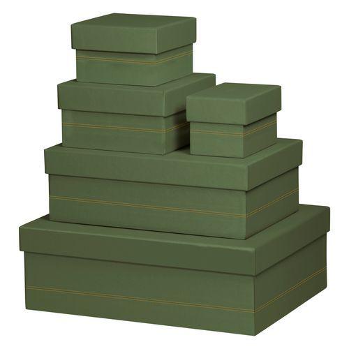 Set 5 boîtes gigognes simili cuir italien couleur eau thumbnail image 1