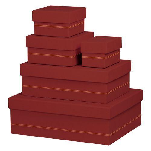 Set 5 boîtes gigognes simili cuir italien sauge thumbnail image 1