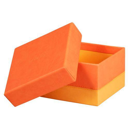 Set 5 boîtes gigognes simili cuir italien tangerine thumbnail image 1