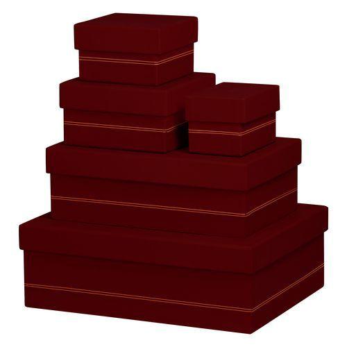 Set 5 boîtes gigognes simili cuir italien touche de rose thumbnail image 1