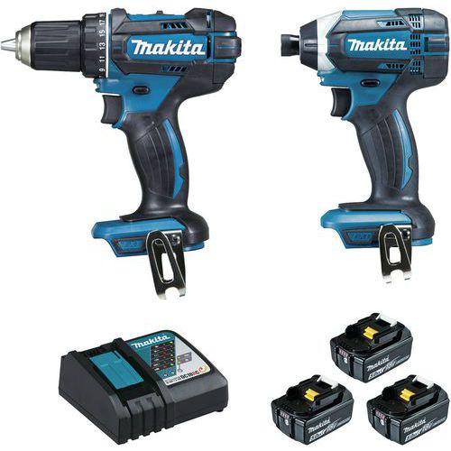 Kit Makita perceuse visseuse et visseuse à chocs 18V 5Ah thumbnail image 1