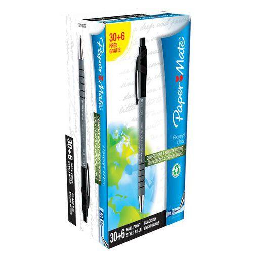 Lot de 36 Paper Mate Flexgrip Ultra Rétractable Pointe 1,0 mm - Noir thumbnail image 1