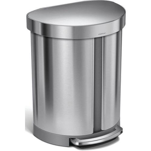 Poubelle demi-ronde à capteur 45L, Simpele Human argent thumbnail image 1