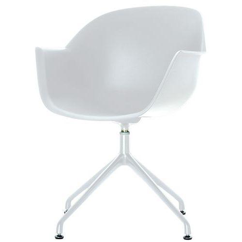 Lot de  2 Fauteuils Moon pied Noir coque polypro Blanc thumbnail image 1
