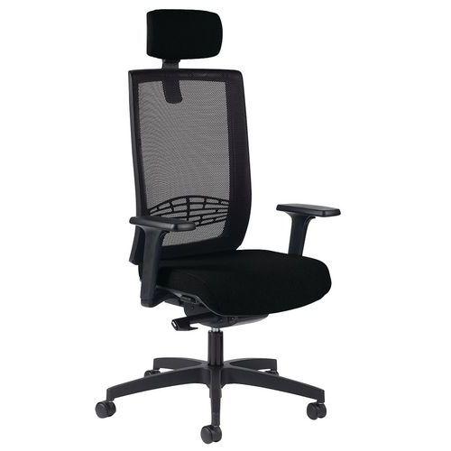 Fauteuil KIO HD résille noir avec Têtière et Acc Reg Noir thumbnail image 1