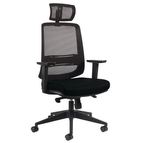 Fauteuil NOVY Eco HD résille Noir avec Têtiere et Acc Noir thumbnail image 1