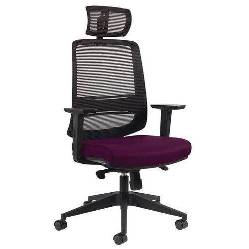 Fauteuil NOVY Eco HD résille Noir avec Têtiere et Acc Fuschia thumbnail image 1