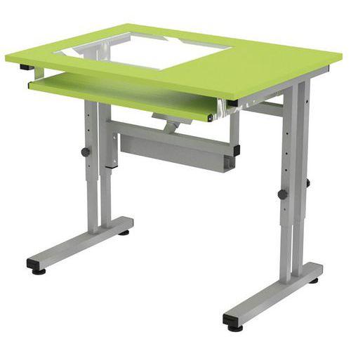 Illustration de : Poste écran sous vitre Mini réglable mélaminé