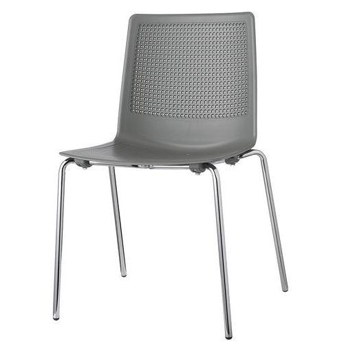 Lot de 2 chaises PERFY 4 pieds chromés coque polypro Gris thumbnail image 1