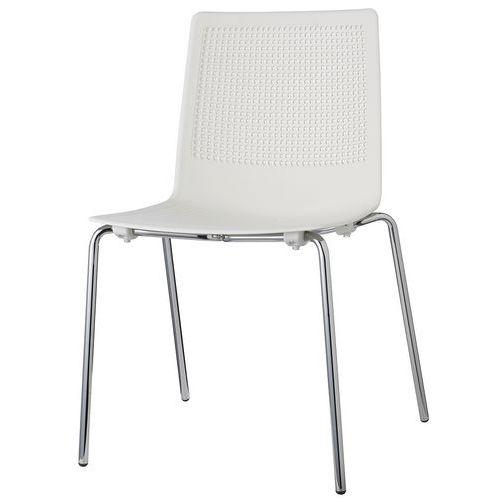 Lot de 2 chaises PERFY 4 pieds chromés coque polypro Blanc thumbnail image 1