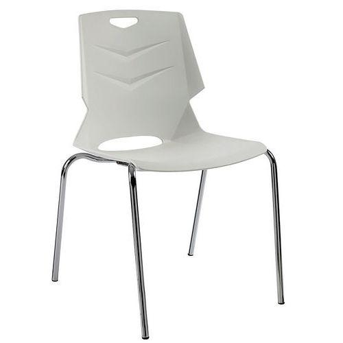 Lot de 2 chaises WIMY 4 pieds chromés coque polypro BLANC thumbnail image 1