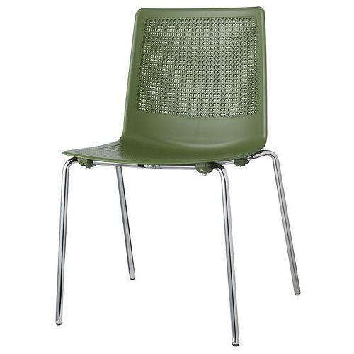 Lot de 2 chaises PERFY 4 pieds chromés coque polypro Vert thumbnail image 1