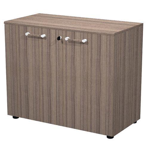 Armoire Basse 2 Portes Battantes Guido hauteur 75 cm Noyer thumbnail image 1