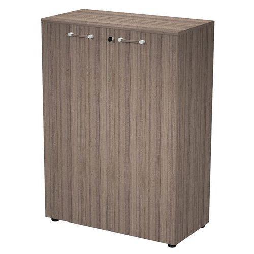 Armoire Basse 2 Portes Battantes Guido hauteur 126 cm Noyer thumbnail image 1