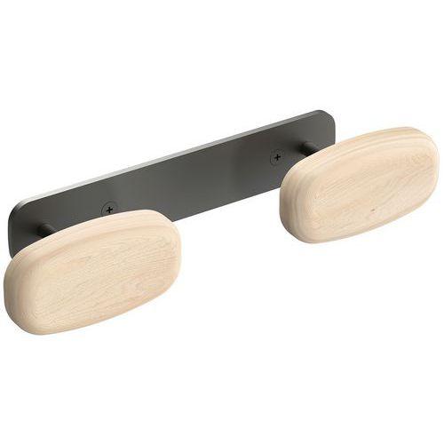 Illustration de : Patère murale à fixer - Sherwood - 2 patères - Bi-matière