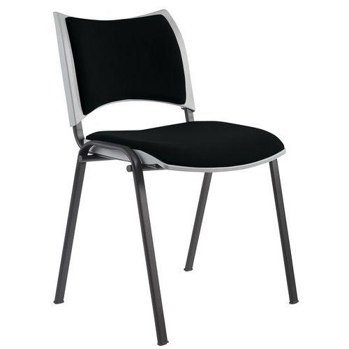 Lot de 2 chaises Yuma Coque grise dos et ass Noir pieds Noir thumbnail image 1